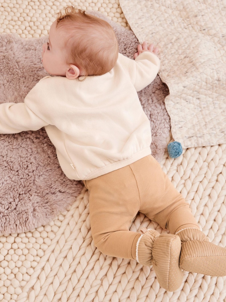 Tan Brown Giraffe Baby Sweatshirt And Leggings 2 Piece Set (0mths-2yrs) - Image 2 of 7