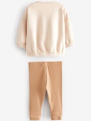 Tan Brown Giraffe Baby Sweatshirt And Leggings 2 Piece Set (0mths-2yrs) - Image 6 of 7