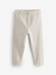 Oatmeal Cream Lace Trim Leggings (3mths-7yrs) - Image 1 of 3