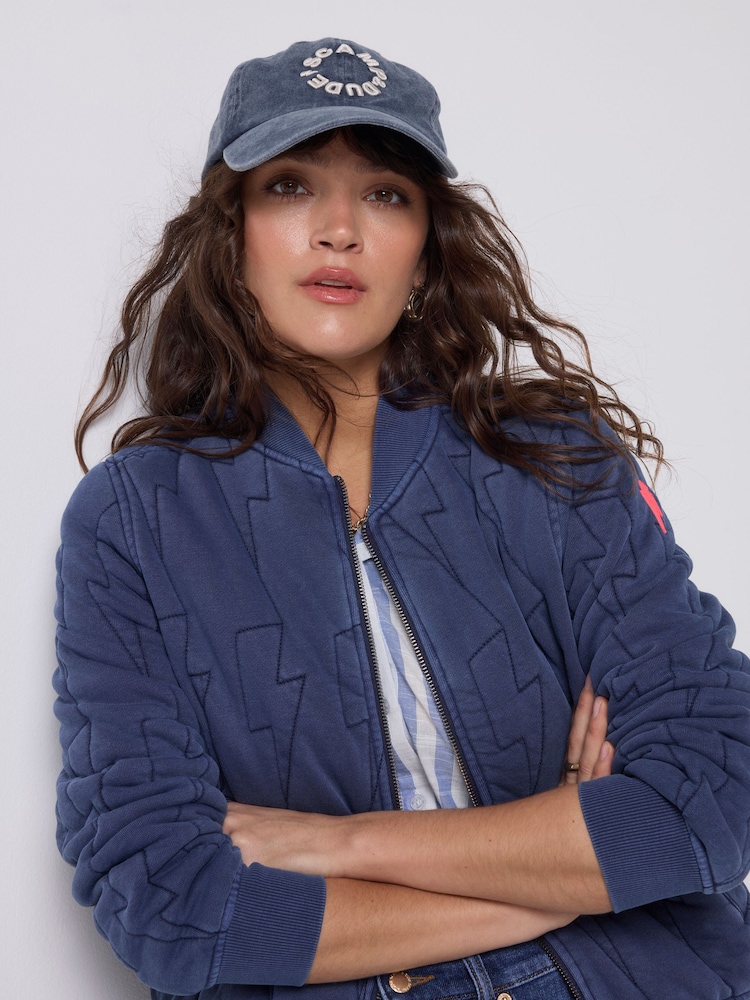 SCAMP & DUDE Blue Quilted Fitted Bomber Jacket - Image 5 of 5 SCAMP & DUDE Blue Quilted Fitted Bomber Jacket - Image 5 of 5