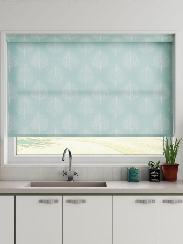 Jade Blue Rowen Made To Measure Roller Blind - Image 1 of 5