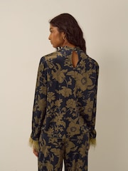 Monsoon Blue Princella Sleeve Floral Velvet Top - Image 2 of 4