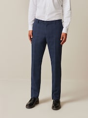 Blue Slim Bold Check Suit Trousers - Image 1 of 8