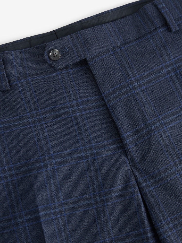 Bleu - Pantalon de costume slim à carreaux audacieux - Image 6 of 8