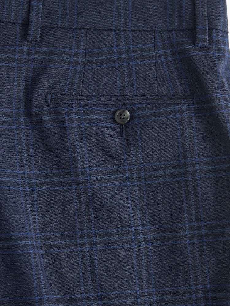 Bleu - Pantalon de costume slim à carreaux audacieux - Image 7 of 8