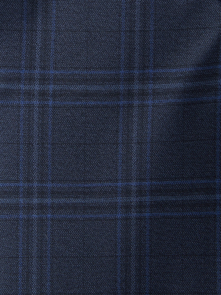 Blue Slim Bold Check Suit Trousers - Image 8 of 8