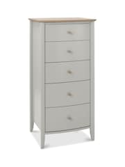 Bentley Designs Grey Whitby Scandi Oak Five Drawer Chest - Image 2 of 3