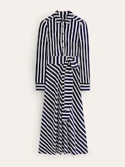 Boden Navy Stripe Laura Jersey Midi Shirt Dress - Image 5 of 5