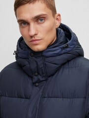 BOSS Blue Water Repellent Hooded Down Puffer Jacket - Image 5 of 6