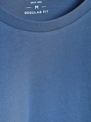 Blue Denim Regular Fit 100% Cotton Long Sleeve Crew Neck T-Shirt - Image 5 of 5