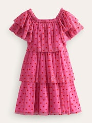Boden Pink Heart Tiered Tulle Dress - Image 2 of 4