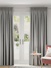 Grey Chenille Check Made to Measure Curtains - Image 1 of 8
