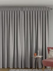 Grey Chenille Check Made to Measure Curtains - Image 2 of 8