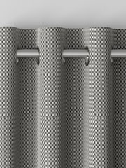 Grey Chenille Check Made to Measure Curtains - Image 7 of 8