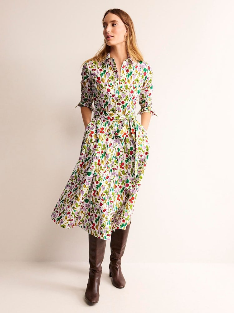 Boden Green Amy Cotton Midi Shirt Dress - Image 1 of 5