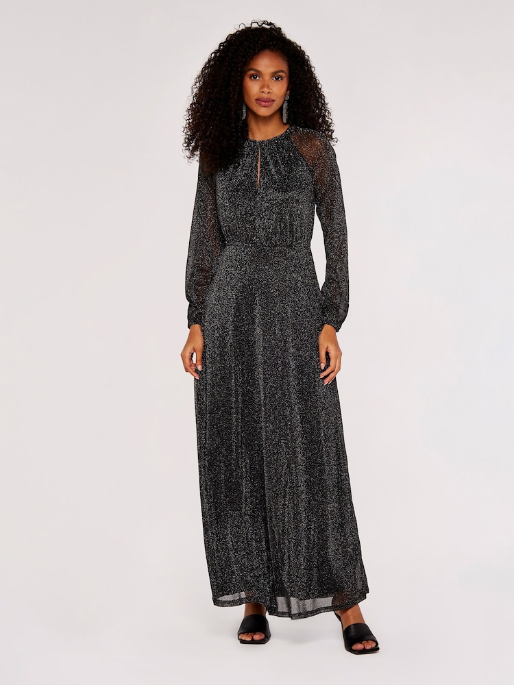Apricot Black Mesh Raglan Maxi Dress - Image 1 of 4 Apricot Black Mesh Raglan Maxi Dress - Image 1 of 4