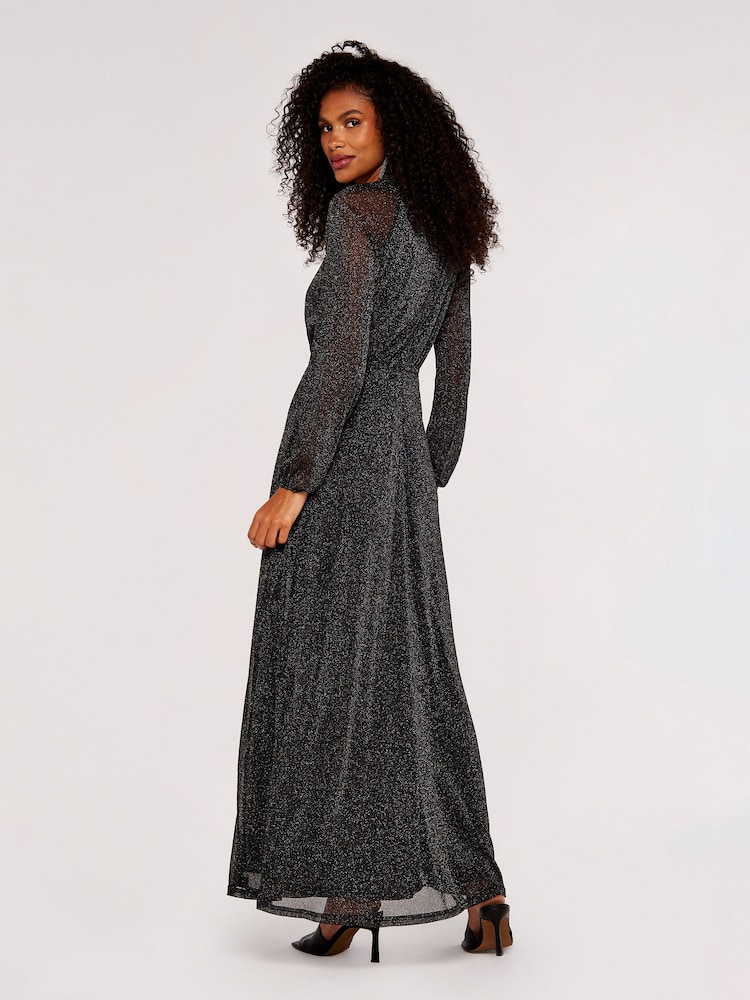 Apricot Black Mesh Raglan Maxi Dress - Image 2 of 4 Apricot Black Mesh Raglan Maxi Dress - Image 2 of 4