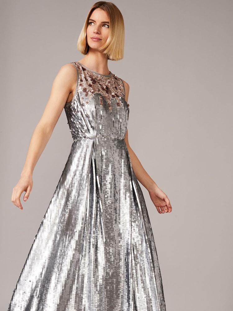 Phase Eight Metallic Lainey Shimmer Sequin Midi Dress - Image 1 of 6