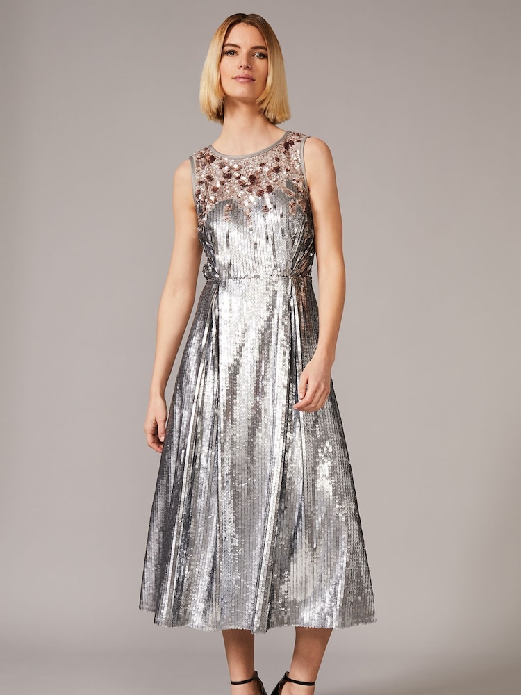 Phase Eight Metallic Lainey Shimmer Sequin Midi Dress - Image 2 of 6 Phase Eight Metallic Lainey Shimmer Sequin Midi Dress - Image 2 of 6