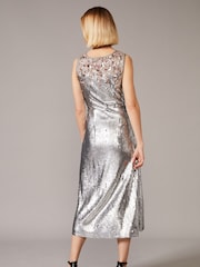 Phase Eight Metallic Lainey Shimmer Sequin Midi Dress - Image 3 of 6