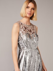 Phase Eight Metallic Lainey Shimmer Sequin Midi Dress - Image 4 of 6