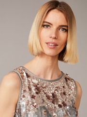 Phase Eight Metallic Lainey Shimmer Sequin Midi Dress - Image 5 of 6