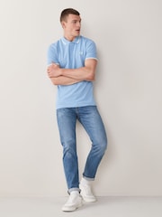 Голубой/белый - Рубашка поло с контрастной отделкой Fred Perry - Image 3 of 5