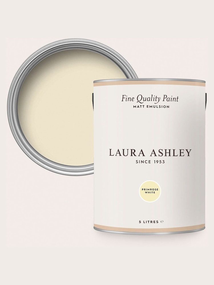 Laura Ashley Primose Yellow White Matt Emulsion 5LT Paint - Image 1 of 4 Laura Ashley Primose Yellow White Matt Emulsion 5LT Paint - Image 1 of 4