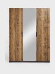 Dark Bronx Oak Triple Effect Semi Fitted Mirrored Wardrobe - Image 5 of 7