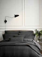 Bedeck Of Belfast Charcoal Grey 300 Thread Count 100% Cotton Mansa Oxford Pillowcase - Image 1 of 4