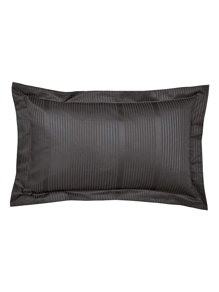 Bedeck Of Belfast Charcoal Grey 300 Thread Count 100% Cotton Mansa Oxford Pillowcase - Image 2 of 4