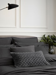 Bedeck Of Belfast Charcoal Grey 300 Thread Count 100% Cotton Mansa Oxford Pillowcase - Image 3 of 4