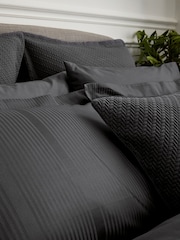 Bedeck Of Belfast Charcoal Grey 300 Thread Count 100% Cotton Mansa Oxford Pillowcase - Image 4 of 4