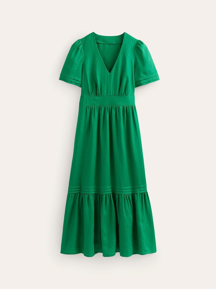 Boden Green Eve Linen Midi Dress - Image 6 of 6 Boden Green Eve Linen Midi Dress - Image 6 of 6