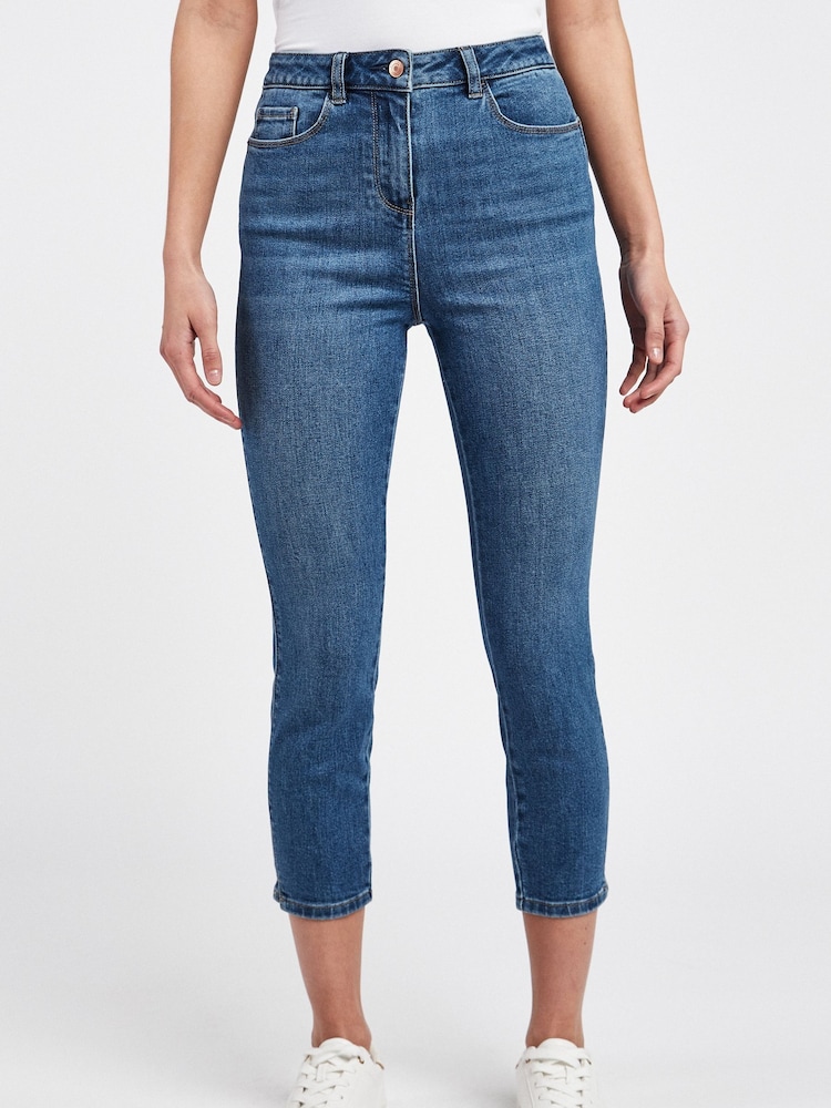 Mid Blue Denim Skinny Cropped Jeans - Image 1 of 5