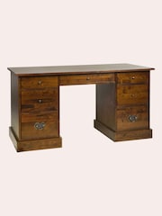 Laura Ashley Dark Chestnut Garrat 7 Drawer Large Desk - Image 5 of 5