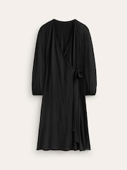 Boden Black Joanna Jersey Midi Wrap Dress - Image 5 of 5