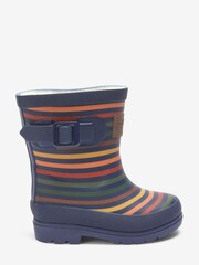Muted Stripe Warm Lined Buckle Wellies - Image 1 of 4