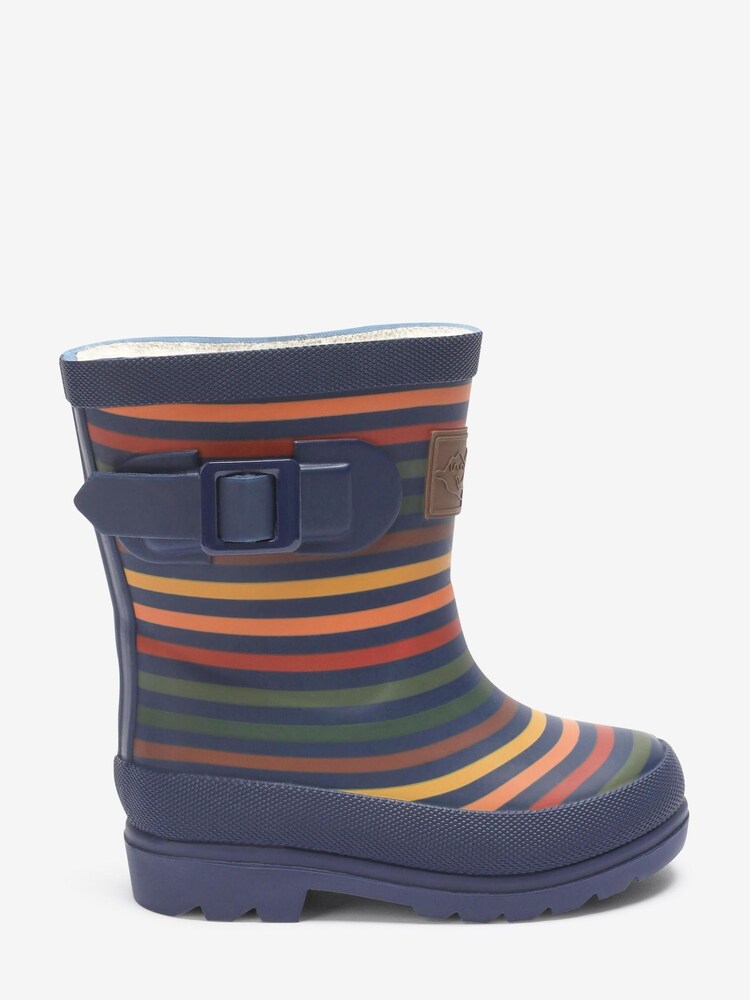 Muted Stripe Warm Lined Buckle Wellies - Image 1 of 4