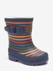 Muted Stripe Warm Lined Buckle Wellies - Image 2 of 4