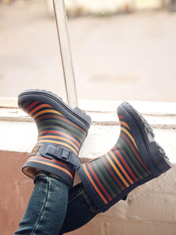 Muted Stripe Warm Lined Buckle Wellies - Image 4 of 4