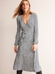 Boden Blue Joanna Jersey Midi Wrap Dress - Image 1 of 5
