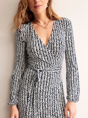 Boden Blue Joanna Jersey Midi Wrap Dress - Image 2 of 5