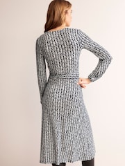 Boden Blue Joanna Jersey Midi Wrap Dress - Image 3 of 5