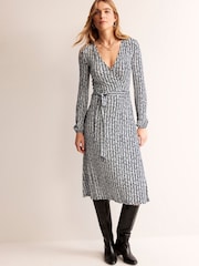 Boden Blue Joanna Jersey Midi Wrap Dress - Image 4 of 5