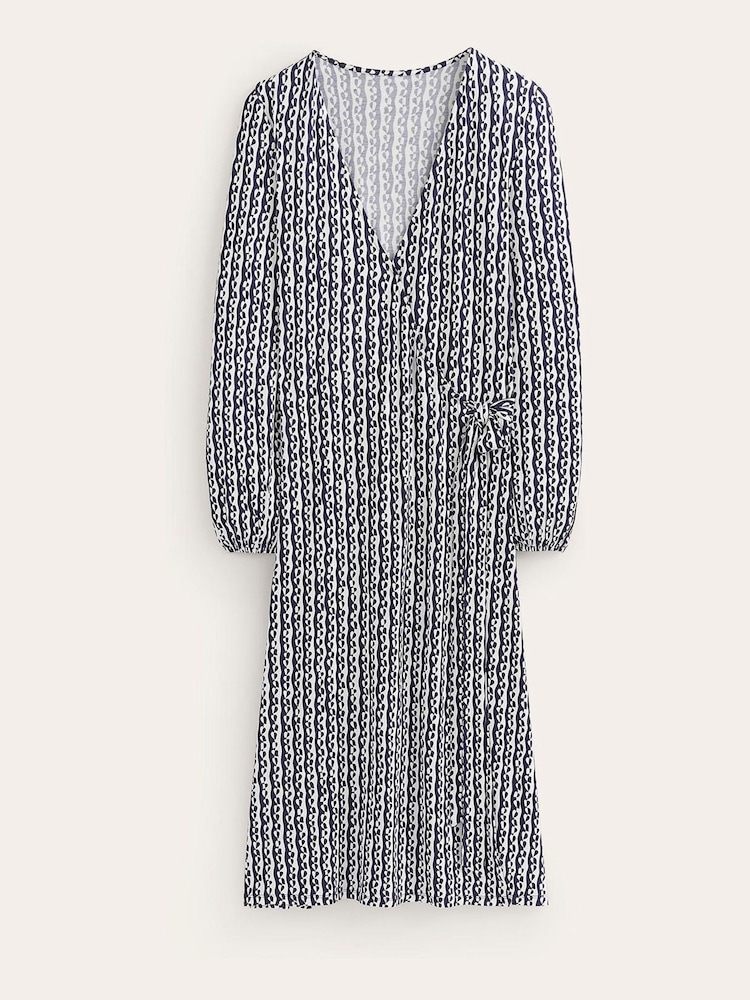 Boden Blue Joanna Jersey Midi Wrap Dress - Image 5 of 5