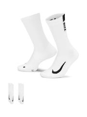 Nike White/Black Multiplier Crew Socks 2 Pack - Image 1 of 5