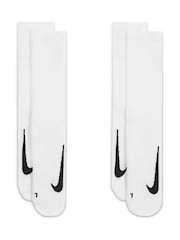 Nike White/Black Multiplier Crew Socks 2 Pack - Image 2 of 5