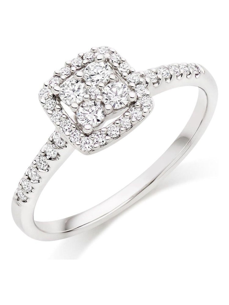 Beaverbrooks 9ct Diamond Cluster Ring - Image 1 of 5