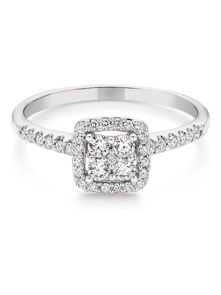 Beaverbrooks 9ct Diamond Cluster Ring - Image 2 of 5